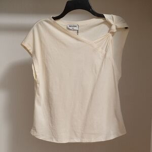 LNA Cream Knot Shoulder Tee